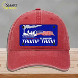 Trump Train Novelty License Plate Hat Tag Unconstructed Cotton / Red