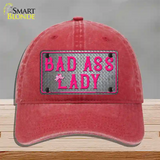 Bad Ass Lady Novelty License Plate Hat Tag Unconstructed Cotton / Red