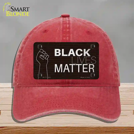 Black Lives Matter Fist Brick Novelty License Plate Hat Tag Unconstructed Cotton / Red