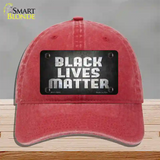 Black Lives Matter Faded Novelty License Plate Hat Tag Unconstructed Cotton / Red