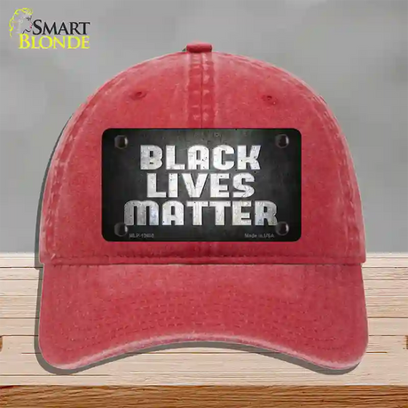 Black Lives Matter Faded Novelty License Plate Hat Tag Unconstructed Cotton / Red