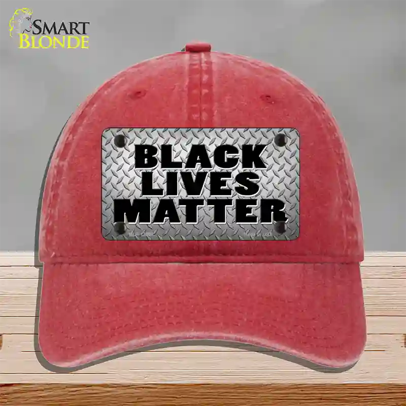 Black Lives Matter Diamond Plate Novelty License Plate Hat Tag Unconstructed Cotton / Red