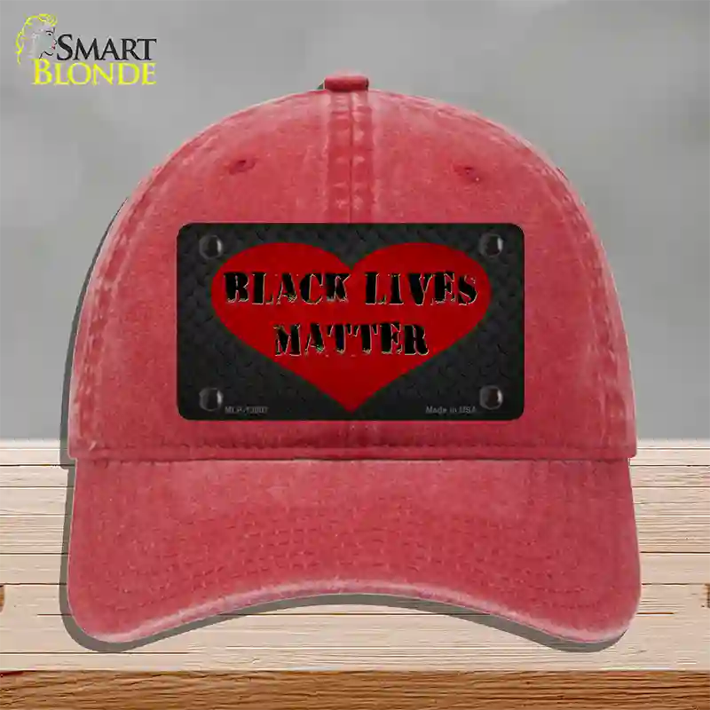 Black Lives Matter Heart Novelty License Plate Hat Tag Unconstructed Cotton / Red