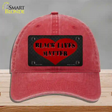 Black Lives Matter Heart Novelty License Plate Hat Tag Unconstructed Cotton / Red