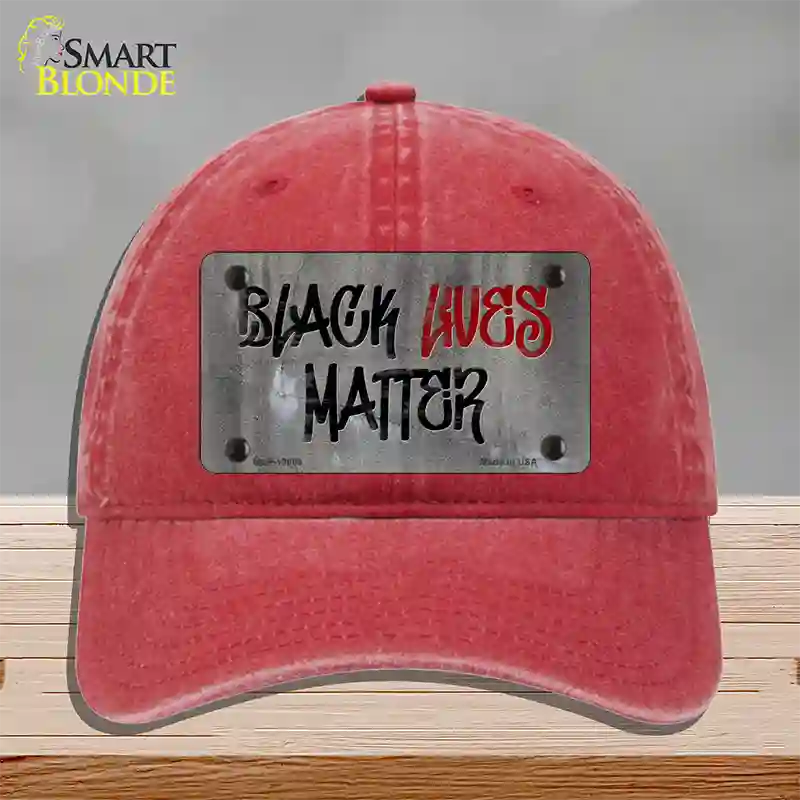 Black Lives Matter Concrete Novelty License Plate Hat Tag Unconstructed Cotton / Red