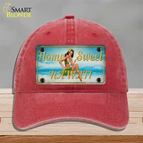 Home Sweet Hawaii Novelty License Plate Hat Tag Unconstructed Cotton / Red