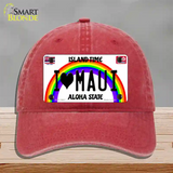 I Heart Maui Novelty License Plate Hat Tag Unconstructed Cotton / Red