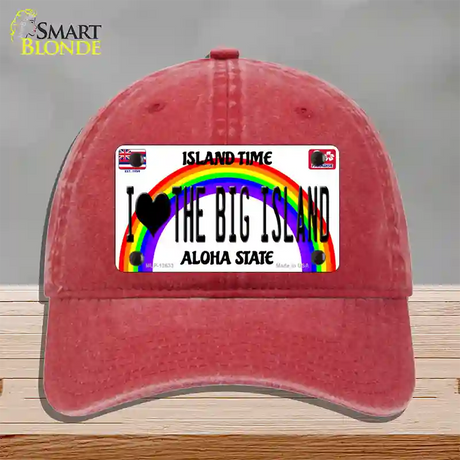 I Heart Big Island Novelty License Plate Hat Tag Unconstructed Cotton / Red