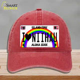 I Heart Niihau Novelty License Plate Hat Tag Unconstructed Cotton / Red