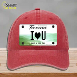 I Heart You Novelty License Plate Hat Tag Unconstructed Cotton / Red