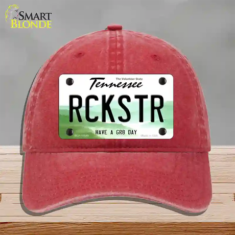 Rockstar Novelty License Plate Hat Tag Unconstructed Cotton / Red