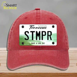 Stomper Novelty License Plate Hat Tag Unconstructed Cotton / Red