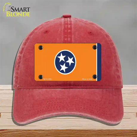 Tennessee Flag Orange Novelty License Plate Hat Tag Unconstructed Cotton / Red