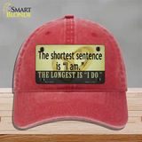 Longest Sentence I Do Novelty License Plate Hat Tag Unconstructed Cotton / Red