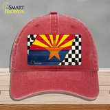 Arizona Racing Flag Novelty License Plate Hat Tag Unconstructed Cotton / Red