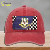 Connecticut Racing Flag Novelty License Plate Hat Tag Unconstructed Cotton / Red