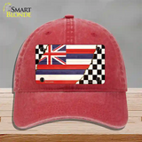 Hawaii Racing Flag Novelty License Plate Hat Tag Unconstructed Cotton / Red