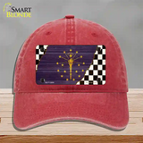 Indiana Racing Flag Novelty License Plate Hat Tag Unconstructed Cotton / Red