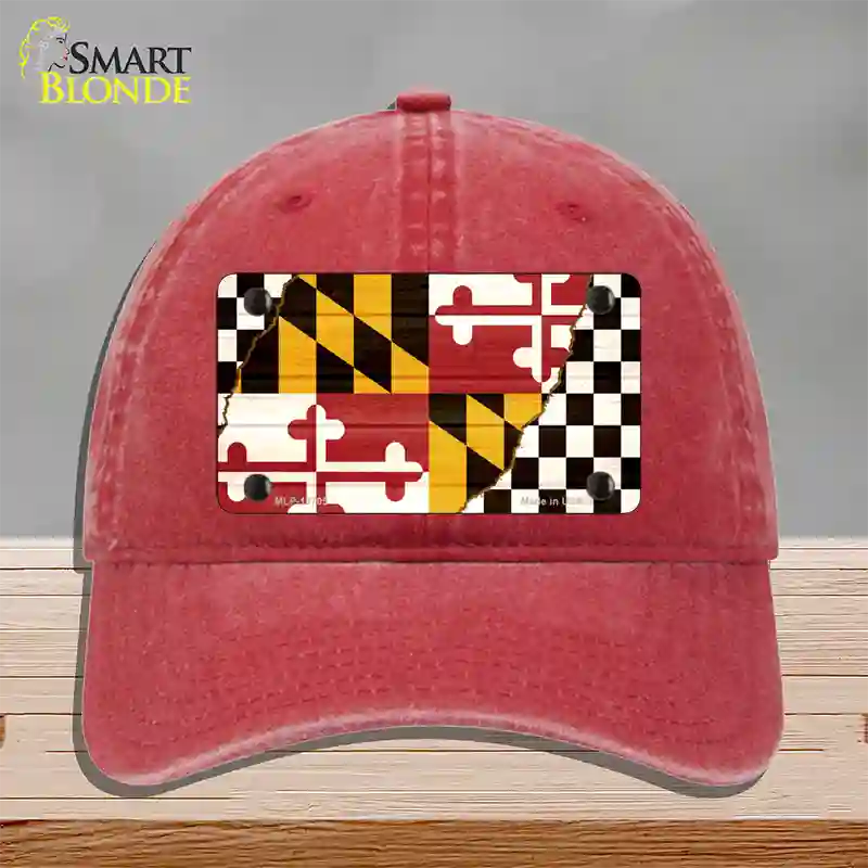 Maryland Racing Flag Novelty License Plate Hat Tag Unconstructed Cotton / Red