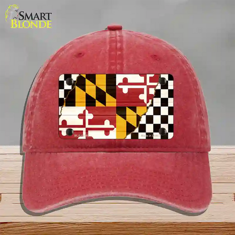 Maryland Racing Flag Novelty License Plate Hat Tag Unconstructed Cotton / Red