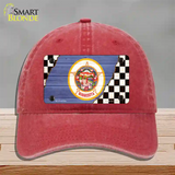 Minnesota Racing Flag Novelty License Plate Hat Tag Unconstructed Cotton / Red