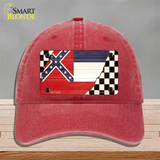 Mississippi Racing Flag Novelty License Plate Hat Tag Unconstructed Cotton / Red