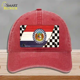 Missouri Racing Flag Novelty License Plate Hat Tag Unconstructed Cotton / Red