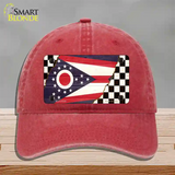 Ohio Racing Flag Novelty License Plate Hat Tag Unconstructed Cotton / Red