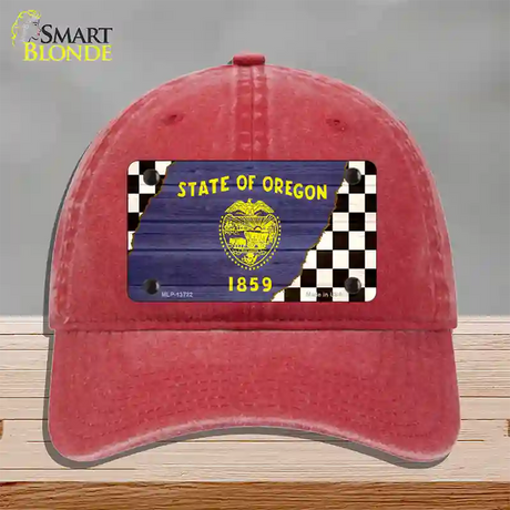 Oregon Racing Flag Novelty License Plate Hat Tag Unconstructed Cotton / Red