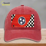 Tennessee Racing Flag Novelty License Plate Hat Tag Unconstructed Cotton / Red