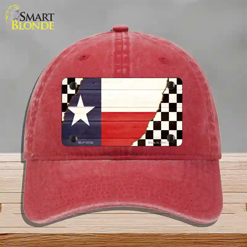 Texas Racing Flag Novelty License Plate Hat Tag Unconstructed Cotton / Red