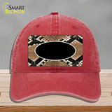 Snake With Black Center Oval Novelty License Plate Hat Unconstructed Cotton / Red