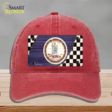 Virginia Racing Flag Novelty License Plate Hat Tag Unconstructed Cotton / Red