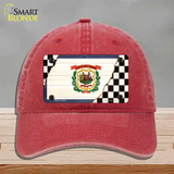 West Virginia Racing Flag Novelty License Plate Hat Tag Unconstructed Cotton / Red