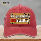 What Happens In Band Camp Novelty License Plate Hat Tag Unconstructed Cotton / Red