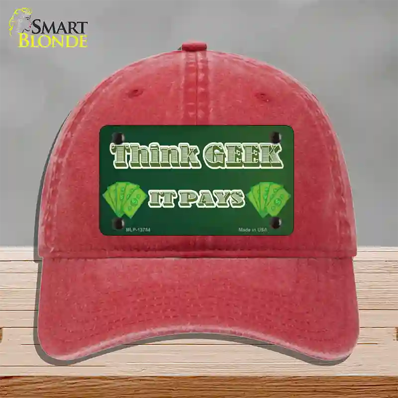 Think Geek Novelty License Plate Hat Tag Unconstructed Cotton / Red