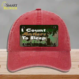 I Count Antlers To Sleep Novelty License Plate Hat Tag Unconstructed Cotton / Red