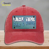 Lake Time Novelty License Plate Hat Tag Unconstructed Cotton / Red