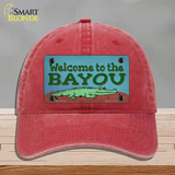 Welcome To The Bayou Novelty License Plate Hat Tag Unconstructed Cotton / Red