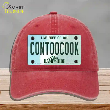 Contoocook New Hampshire Novelty License Plate Hat Tag Unconstructed Cotton / Red