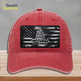 Dont Tread On Me Distressed Flag Novelty License Plate Hat Unconstructed Cotton / Red