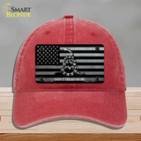 Dont Tread On Me American Flag Novelty License Plate Hat Unconstructed Cotton / Red