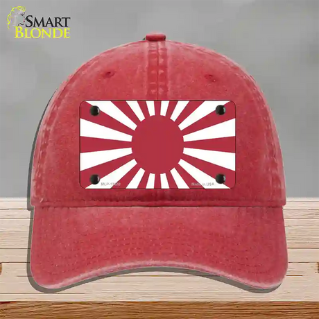 Rising Sun Japan Novelty License Plate Hat Tag Unconstructed Cotton / Red