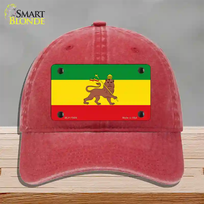 Ethiopia Flag Novelty License Plate Hat Tag Unconstructed Cotton / Red