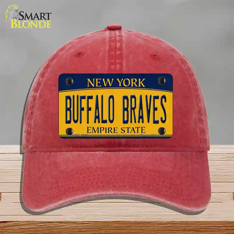 Buffalo Braves New York Novelty License Plate Hat Tag Unconstructed Cotton / Red