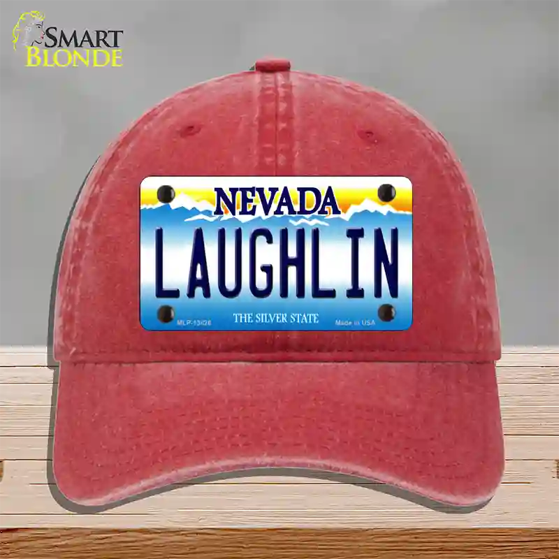 Laughlin Nevada Novelty License Plate Hat Tag Unconstructed Cotton / Red