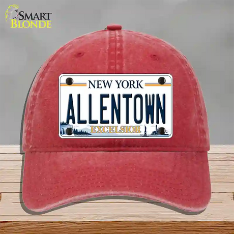 Allentown Excelsior New York Novelty License Plate Hat Tag Unconstructed Cotton / Red