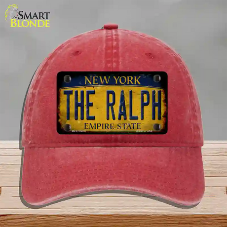 The Ralph New York Rusty Novelty License Plate Hat Tag Unconstructed Cotton / Red