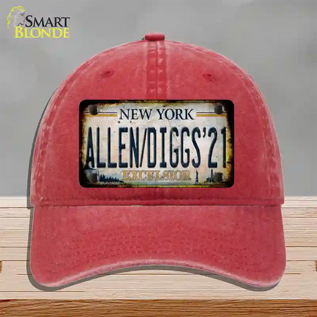 Allen Diggs 21 NY Excelsior Rusty Novelty License Plate Hat Tag Unconstructed Cotton / Red