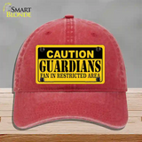 Caution Guardians Novelty License Plate Hat Tag Unconstructed Cotton / Red